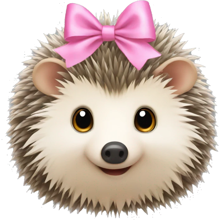 hedgehog wearing a pink bow emoji