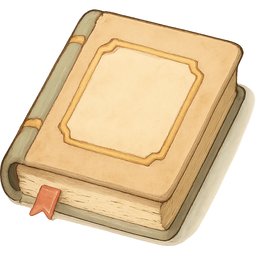 ghibli style icon of a book, soft colors, whimsical emoji