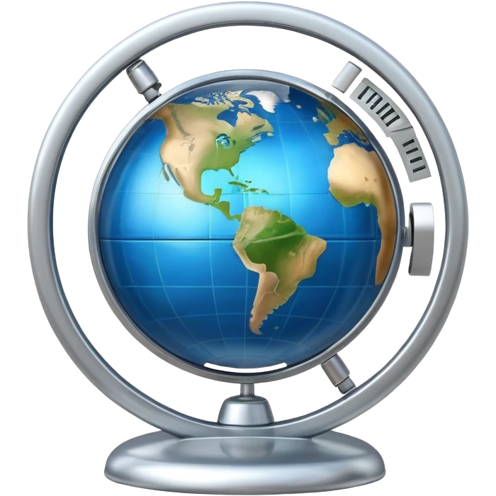 Earth globe with a small clock in the bottom corner emoji