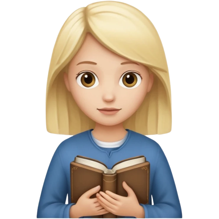 Christian blond girl with Bible  emoji