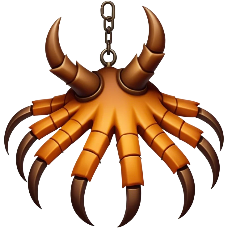 Brown claw with seven talons hanging downwards (not sentient)(no chain) emoji