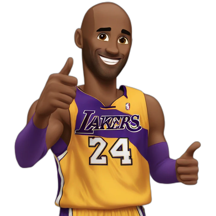 Kobe Bryant points his finger up in warning emoji