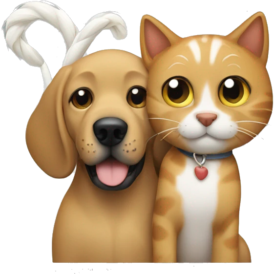dog and cat tails intertwined  emoji
