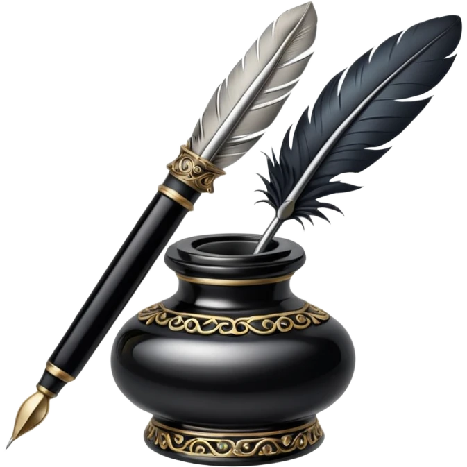 Pen and inkwell emoji