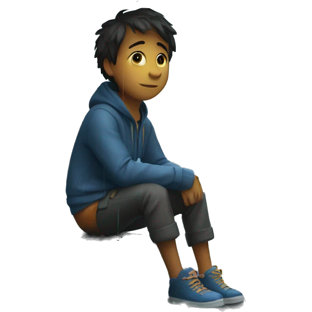 Boy chilling in the rain emoji