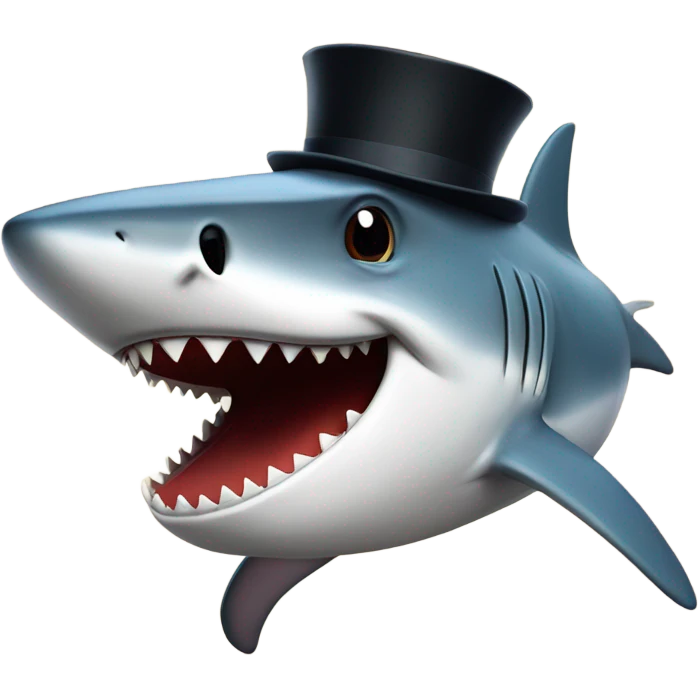 shark with tophat emoji