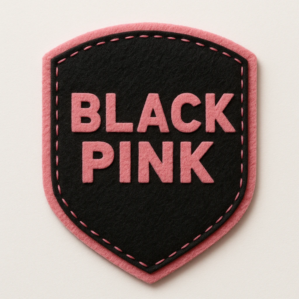 BLACKPINK-inspired object, black and pink colors, soft and textured appearance emoji