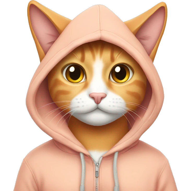 peach cat wearing hoodie emoji