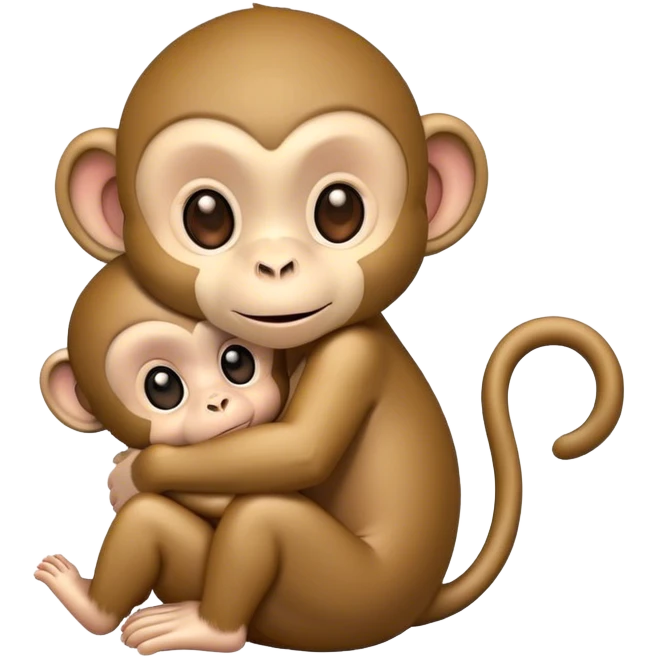 Monkey hugging baby emoji