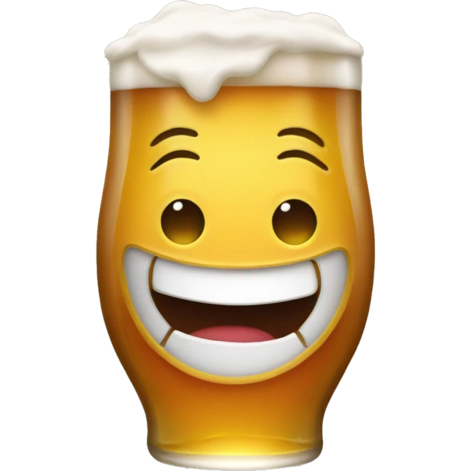 Smiling beer emoji