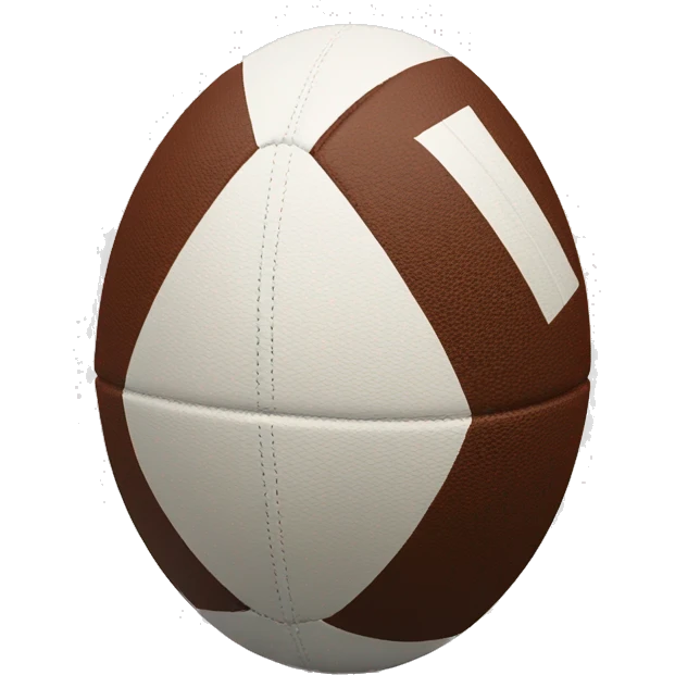 2 triangles either side of a rugby ball emoji
