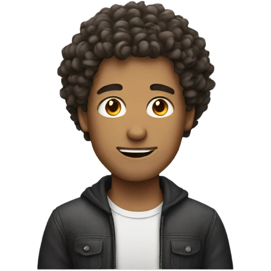 Guy with curly hair  emoji