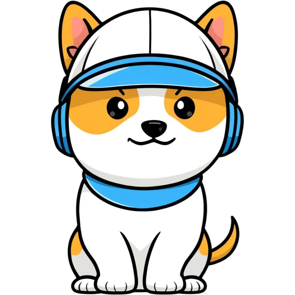 Dog wearing a visor emoji