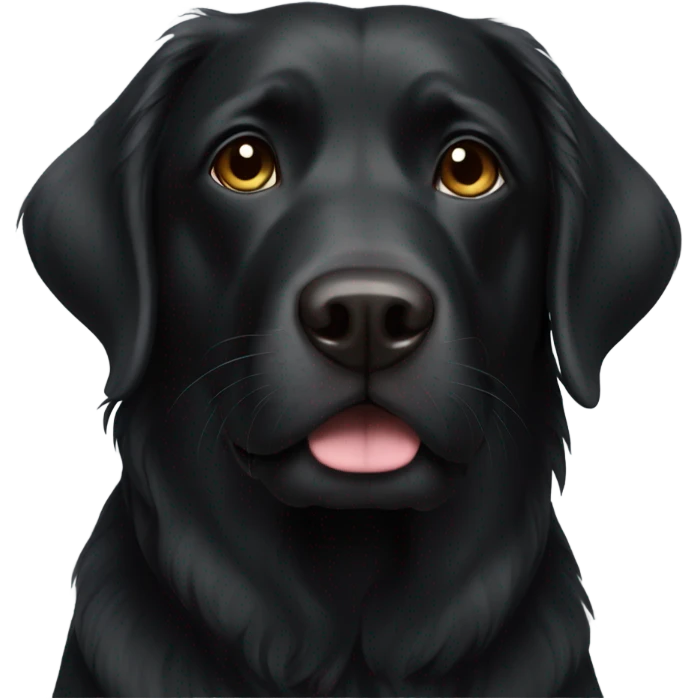 Black long hair lab dog emoji