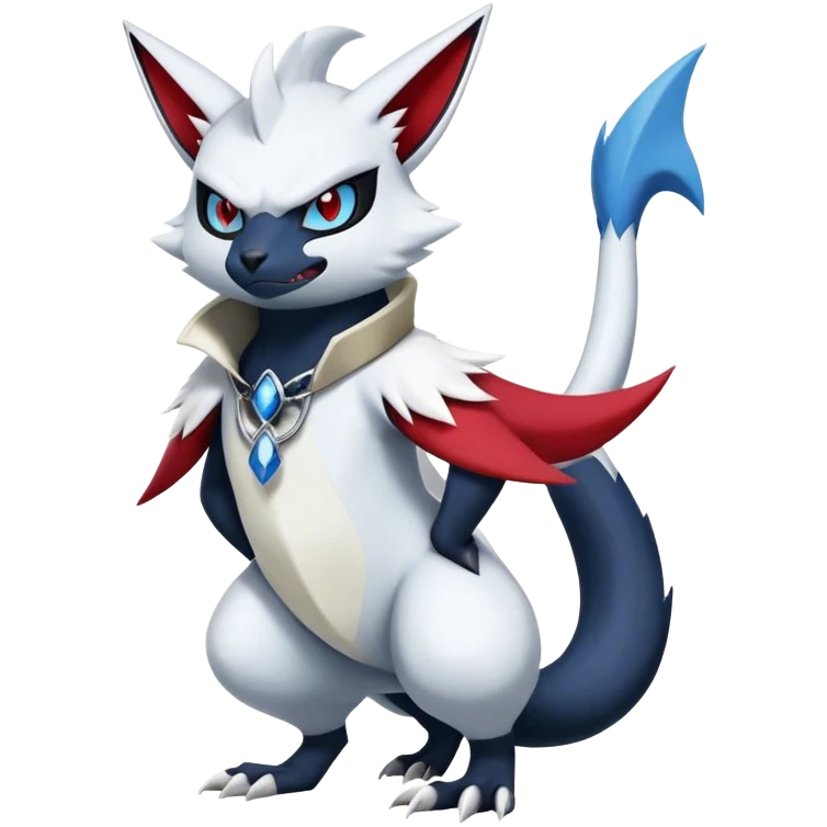 Cool Edgy Nargacuga-Absol-Zangoose-Sneasel-Quilava with a collar on, full body emoji