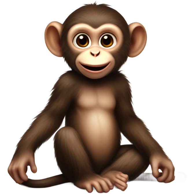 a baby monkey eating a chocolate emoji