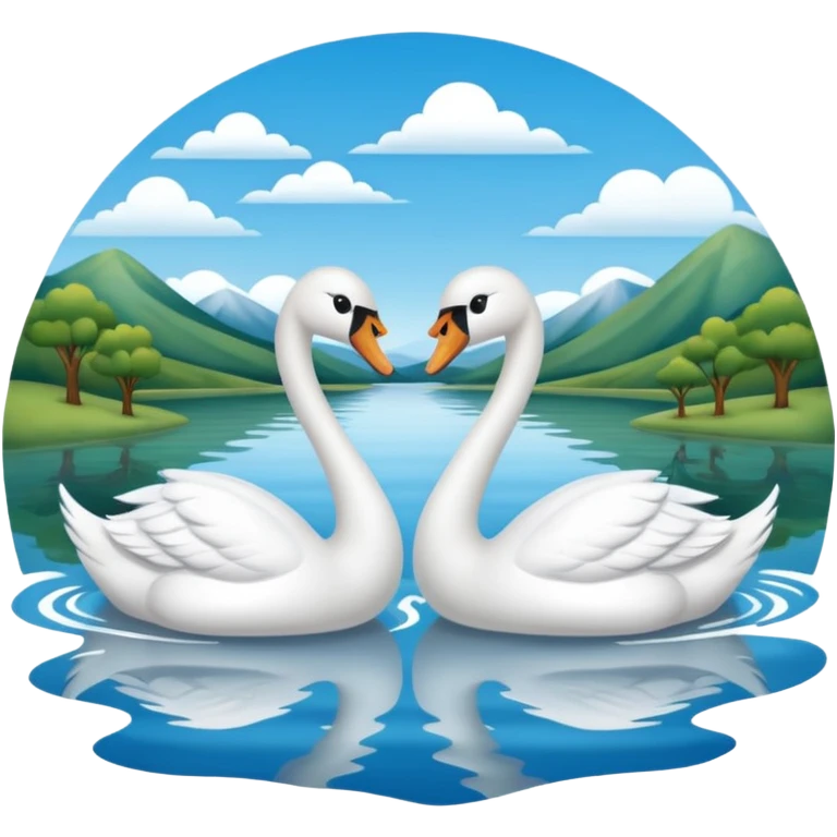Dos cisnes besándose  emoji