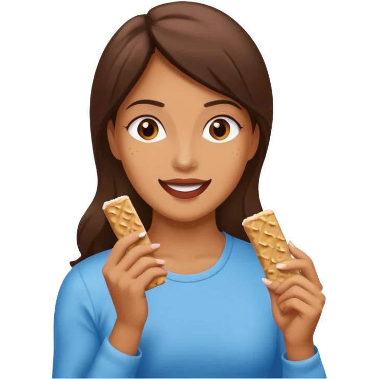 lady eating protein bar emoji