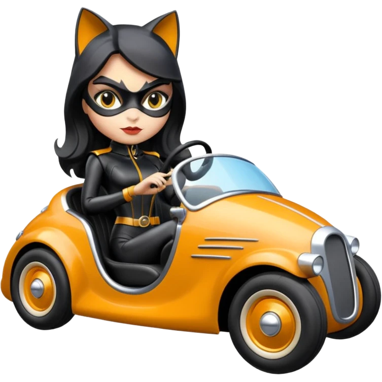 Hot rod Cat Woman’s retro futuristic Catmobile twin seat rc car  emoji