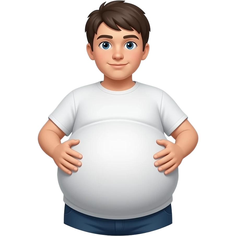 Zrób chłopak 14 latek z piwny bardzo dużym brzuchem kształt jak piłka emoji