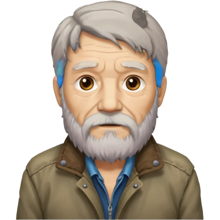 long bearded elderly with old jacket emoji