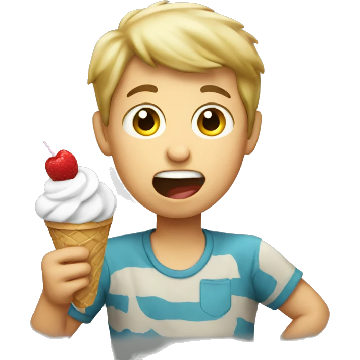 Boy eating ice cream emoji