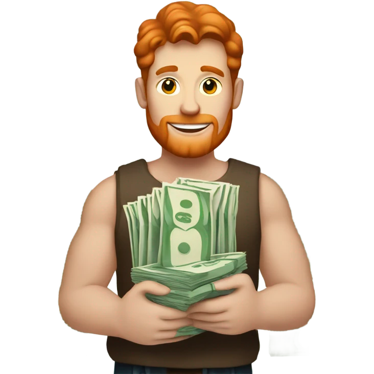 Red haired man with money  emoji