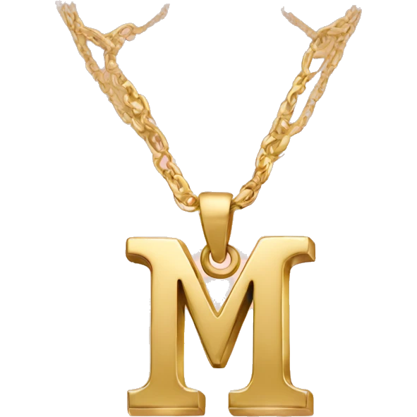 Gold letter M necklace  emoji