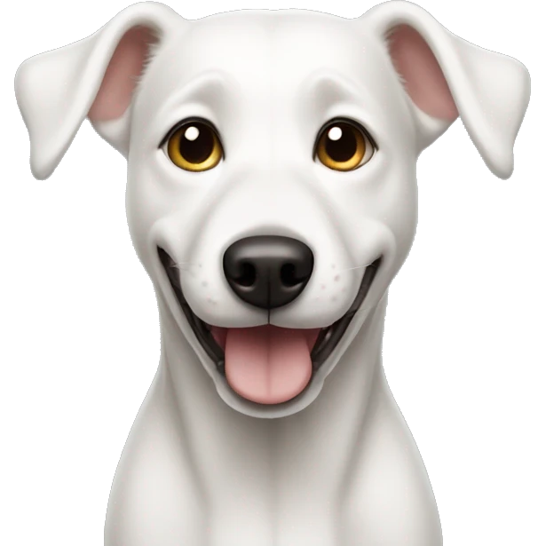skinny smiling white dog  emoji
