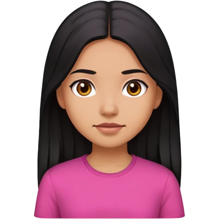 The girl with black long hair, light brown skin wearing dark pink shirt  emoji