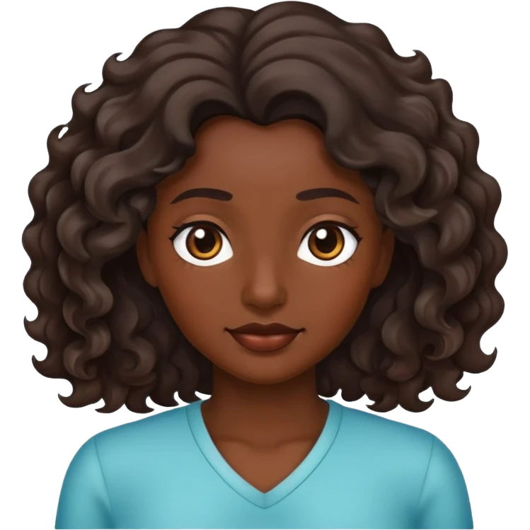 Mujer morena con pelo ondulado emoji