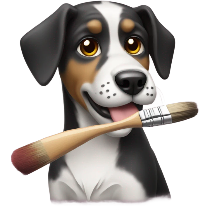 Dog with a paint brush emoji