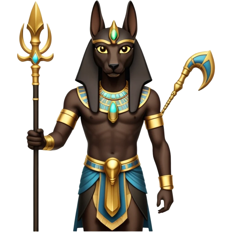 Anubis standing holding a staff emoji