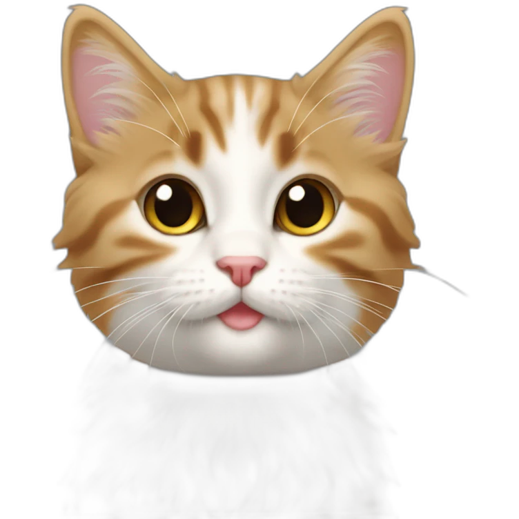 Chaton longs poils tricolores emoji