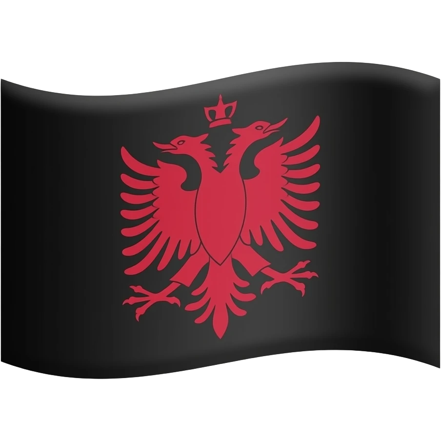 Bandera negra con un aguila rojo emoji