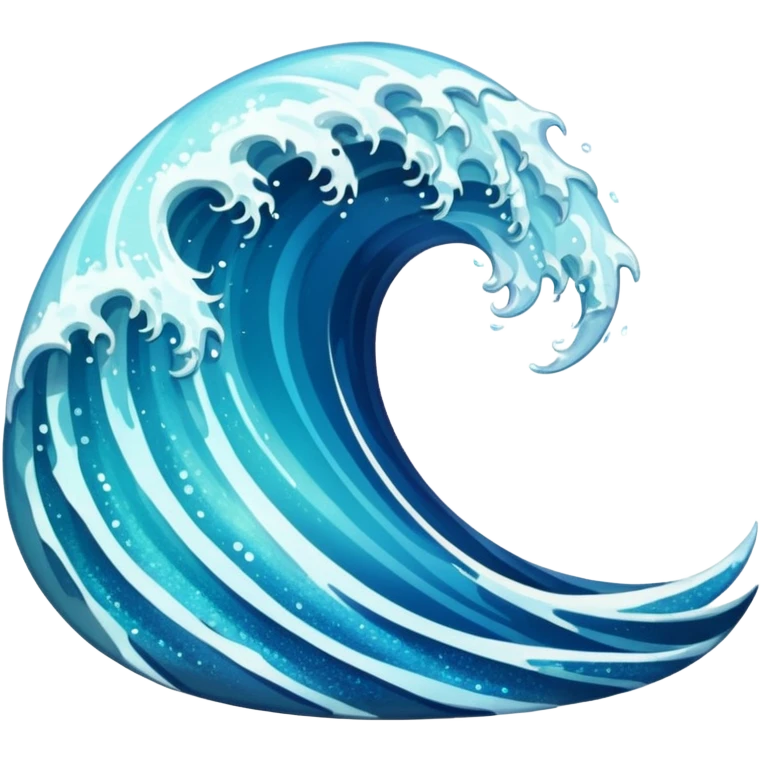 glitter wave ocean surf cian emoji