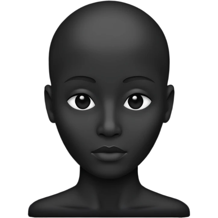 Minimalist flat vector icon, iOS style, thin black outline on a white background. Human silhouette. Black, completely monochrome, matte. Impersonal, no eye sockets, no hair. emoji