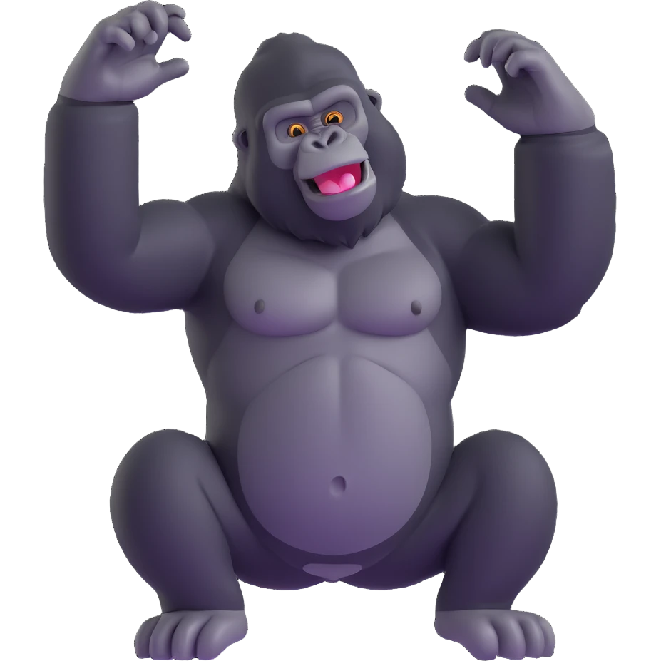 gorilla waving, playful pose emoji