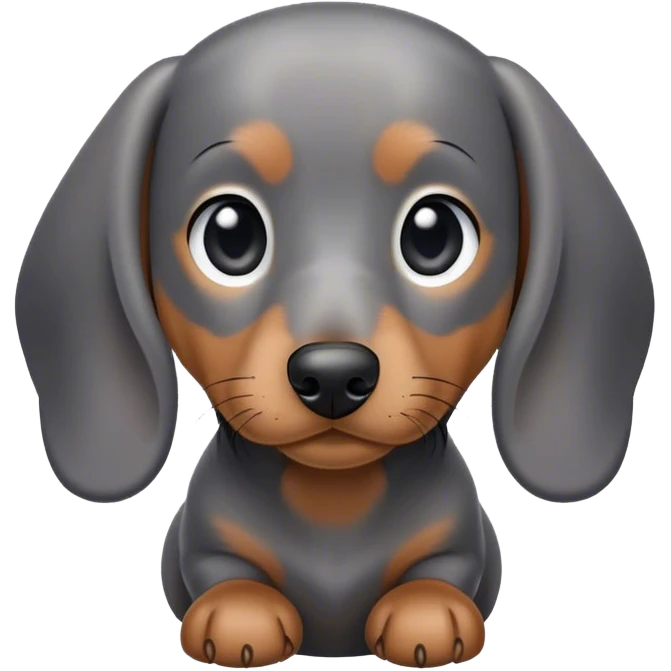 Dachshund black and grey emoji