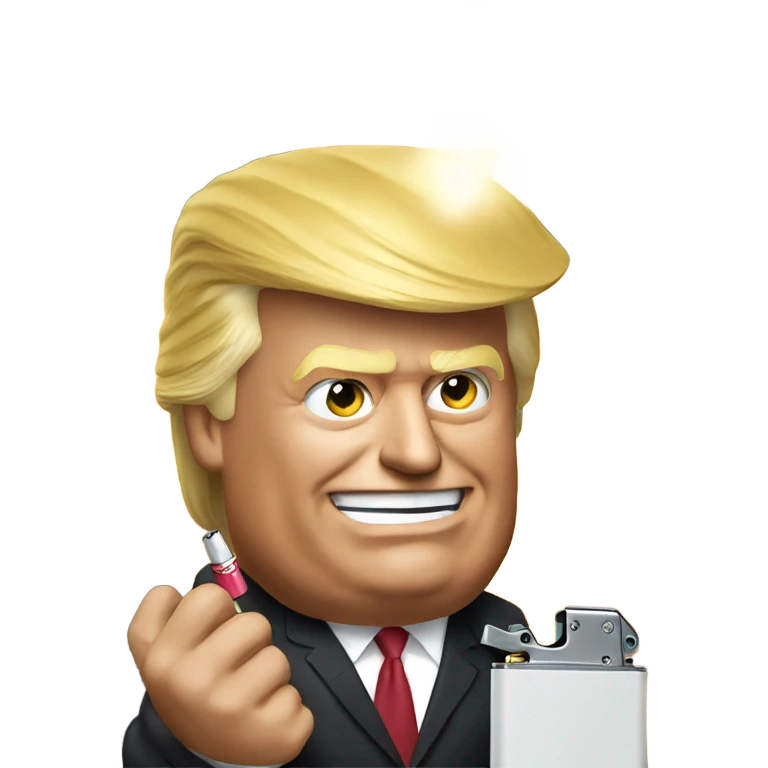 donald trump with a lighter emoji