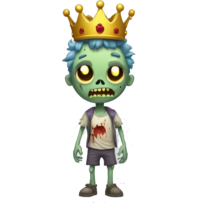 a cartoon zombie with a crown on its head,full body emoji