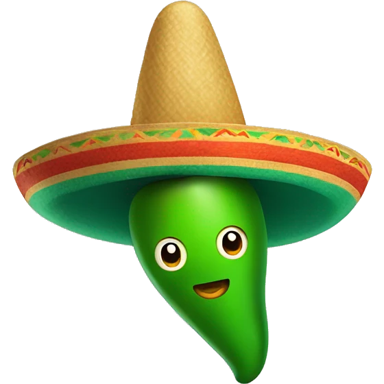 pepper with sombrero and maraca emoji