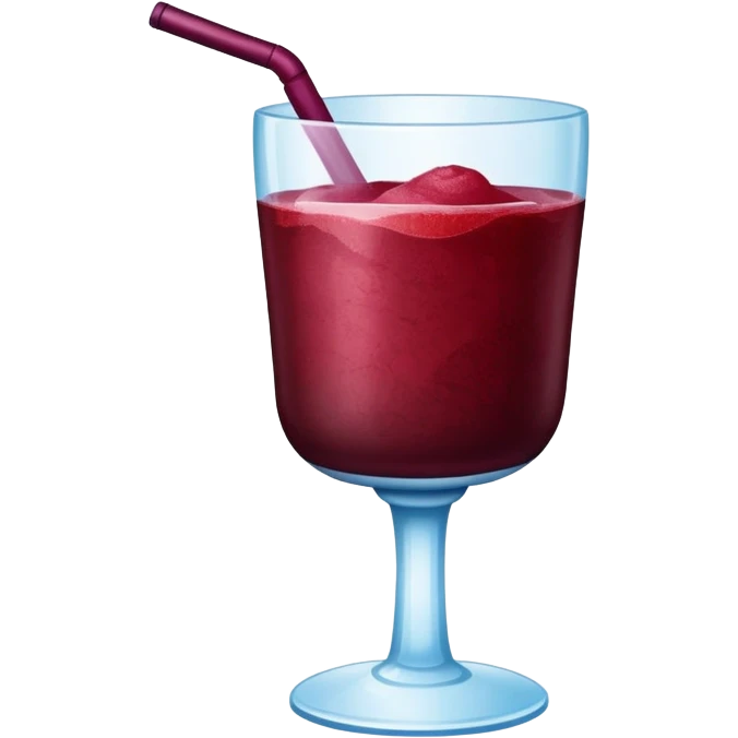 Square goblet filled with red wine slush emoji