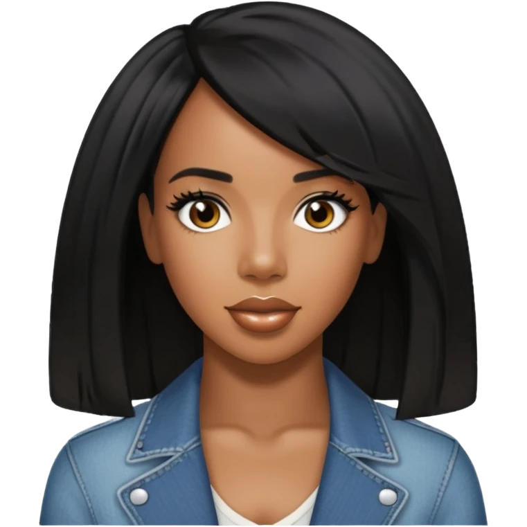 Kelly Rowland with black hair emoji