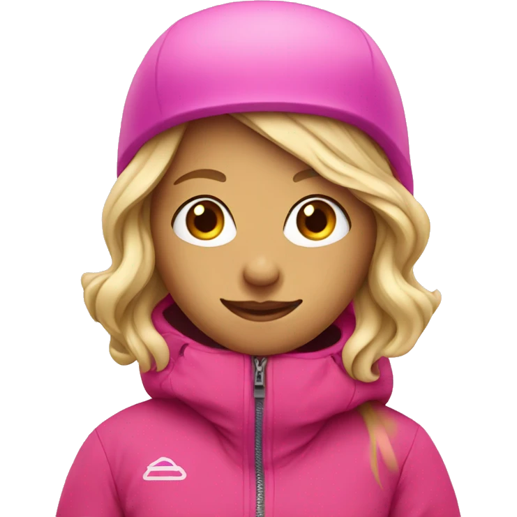 Blonde girl pink snowboarder emoji