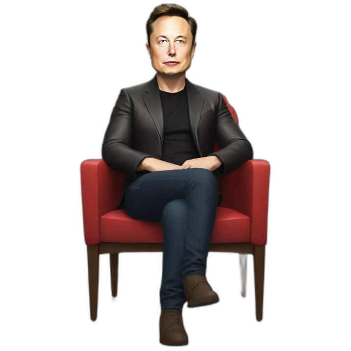Elon musk sitting on a chair  emoji
