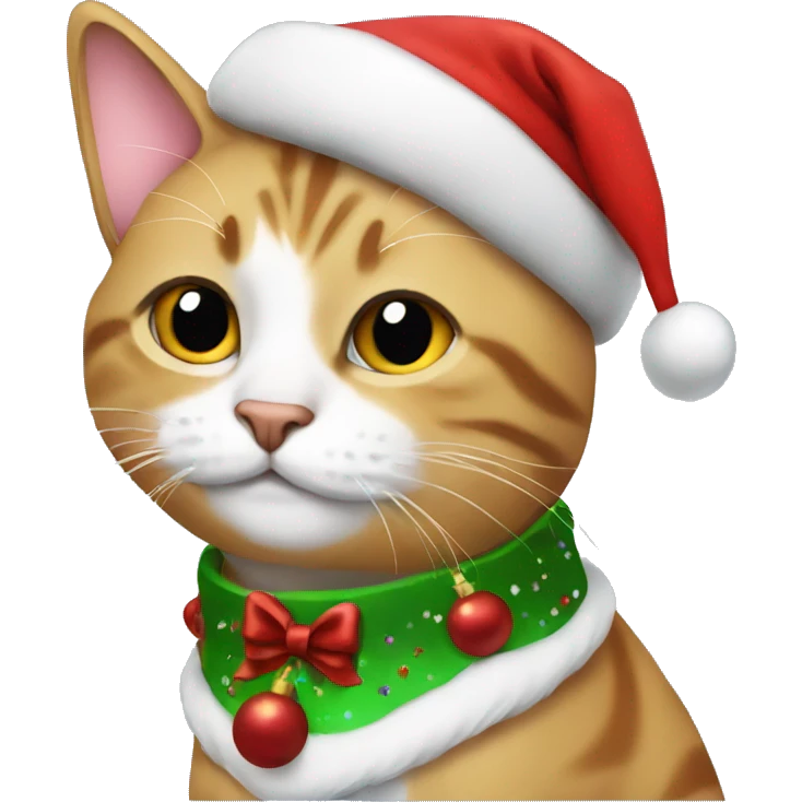 Cat wearing a Christmas outfit emoji