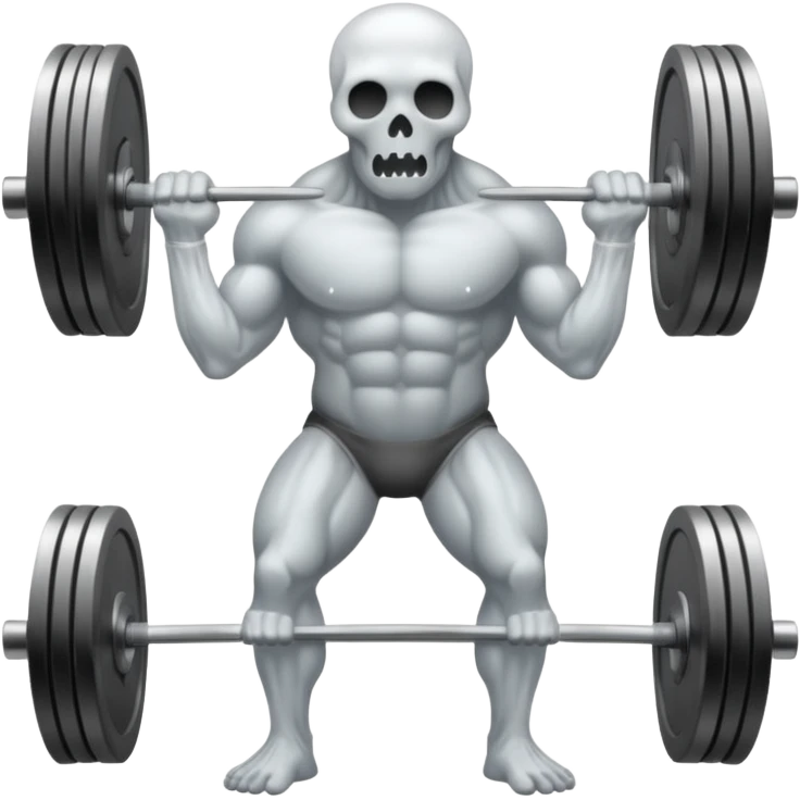 Deadlifting ghost emoji