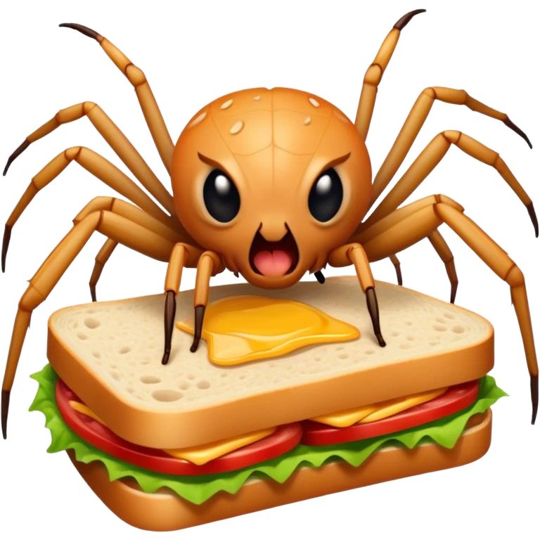 Spider eating sandwich emoji
