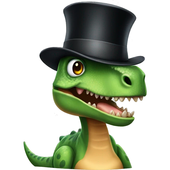 dinosaur with top hat emoji
